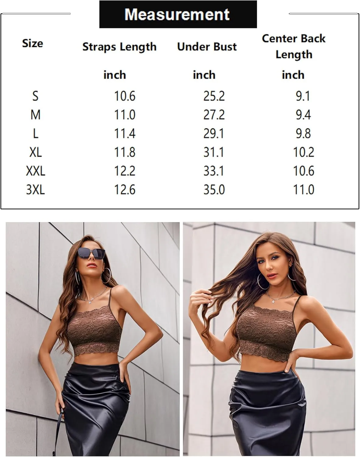 Avidlove Lace Bralette for Women High Neck Camisoles Racerback Double-Layered Crop Top