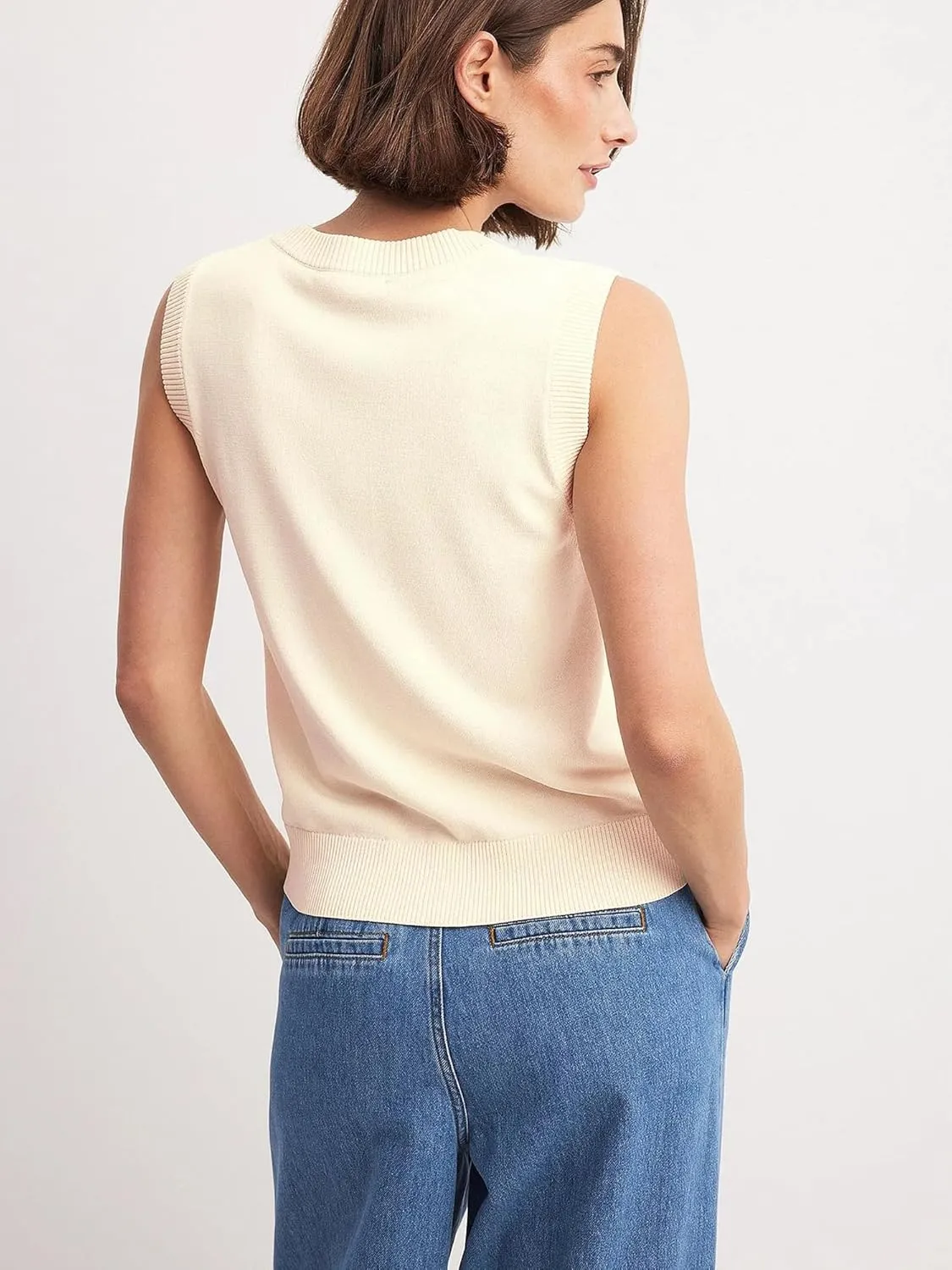 Beautiful Nomad Women's Knit Sweater Vest Sleeveless Tank Tops Casual Y2K Button Down Cardigan Vest Shirts