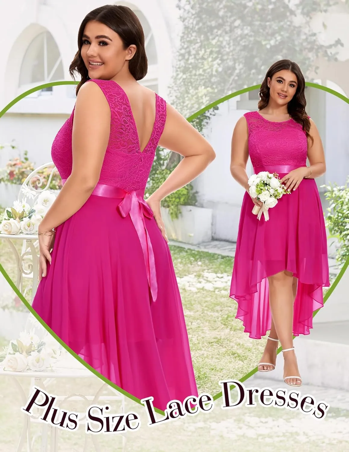 BeryLove Cocktail Prom Dresses 2025 Formal Wedding Guest Dresses Sleeveless Lace High Low Homecoming Dress