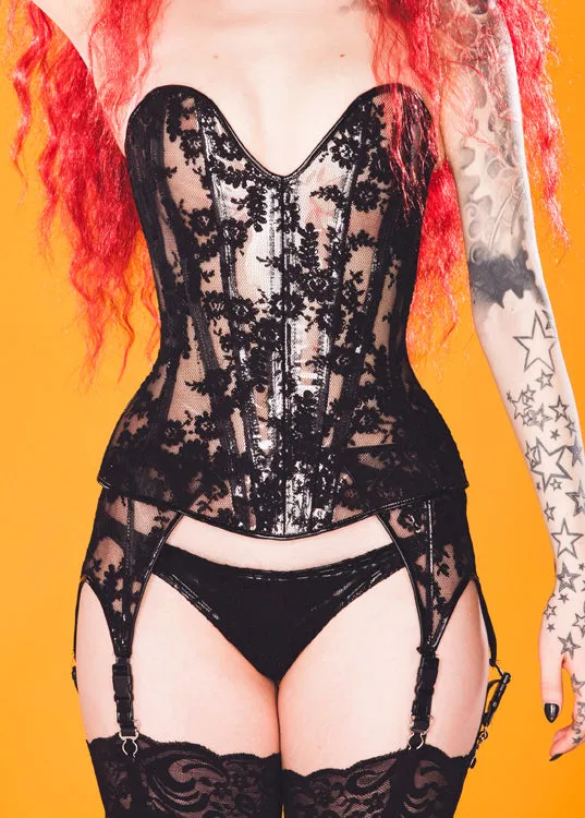 Clear Vinyl and Lace Overbust Corset