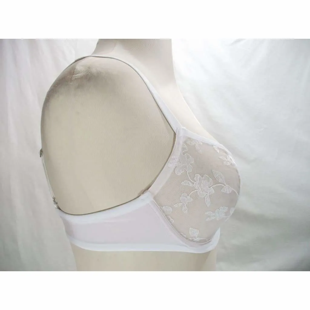 Felina 190013 Sabrina Semi Sheer Lace Demi Underwire Bra 34C White