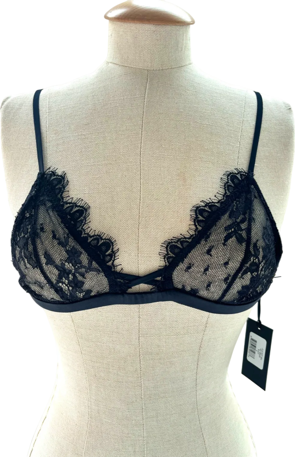 Kiki de Montparnasse Black Jolie Lace Soft Bra UK S