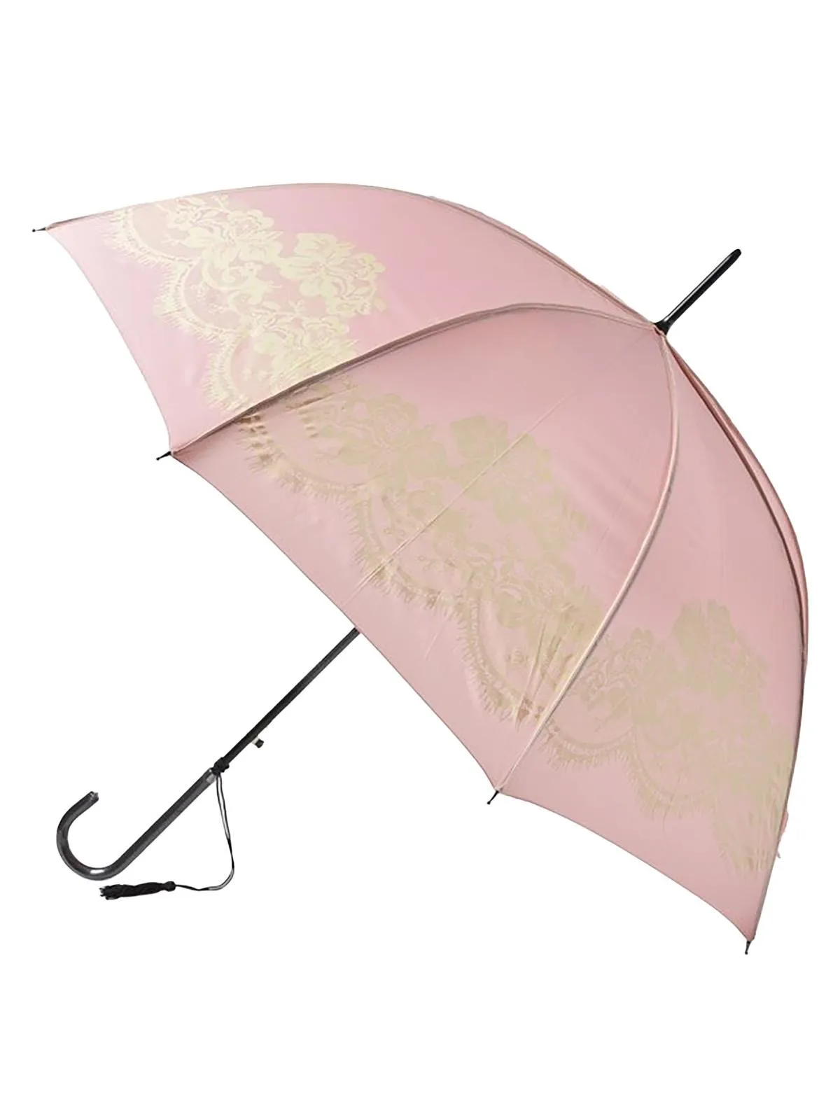 Vintage Style Pink Pagoda Umbrella with Lace Print