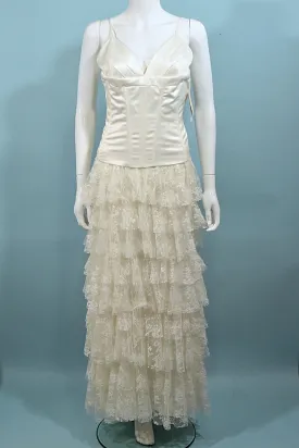 SOLD Unworn Jessica McClintock 90s Lace Party/Wedding Dress, Corset Top, NOS w/Tags XS/XXS