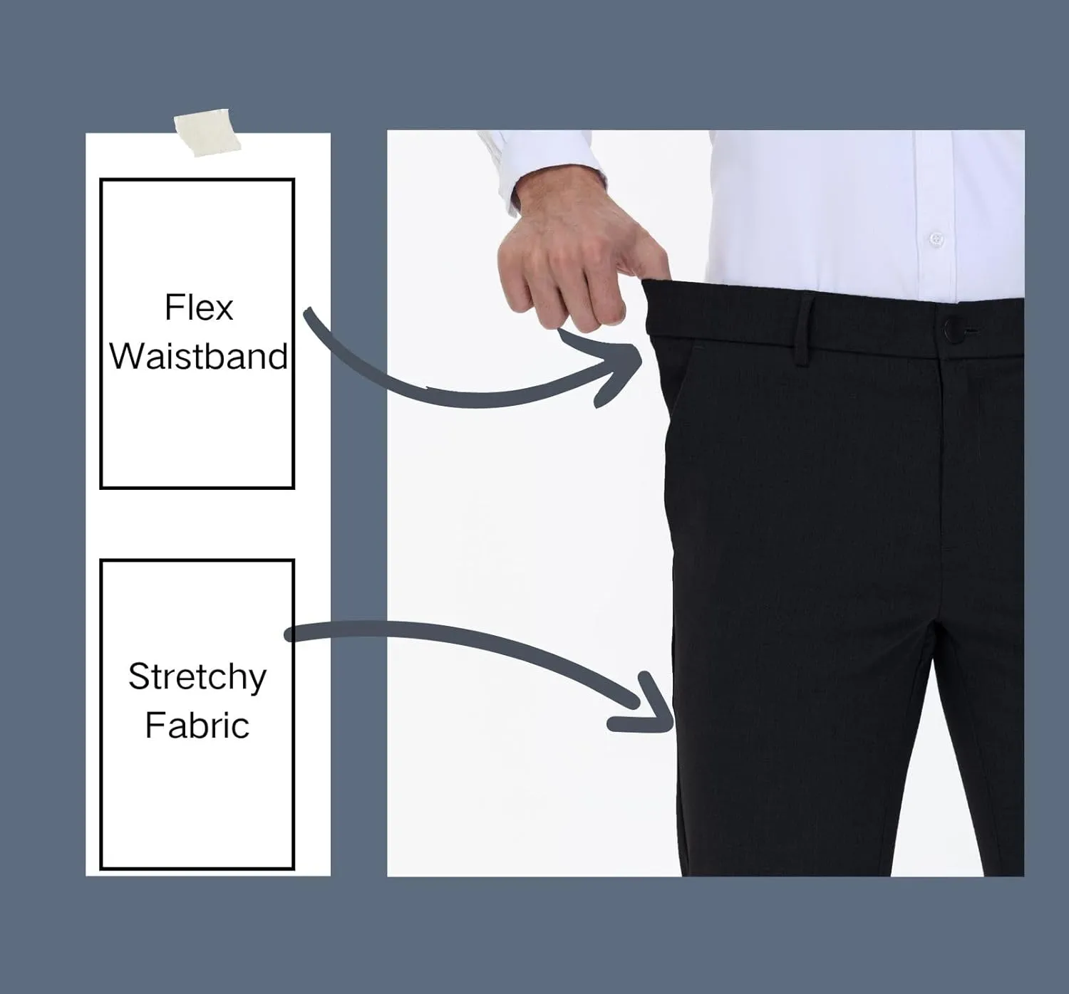 Soojun Men's Modern Fit Flex Flat Front Dress Pants