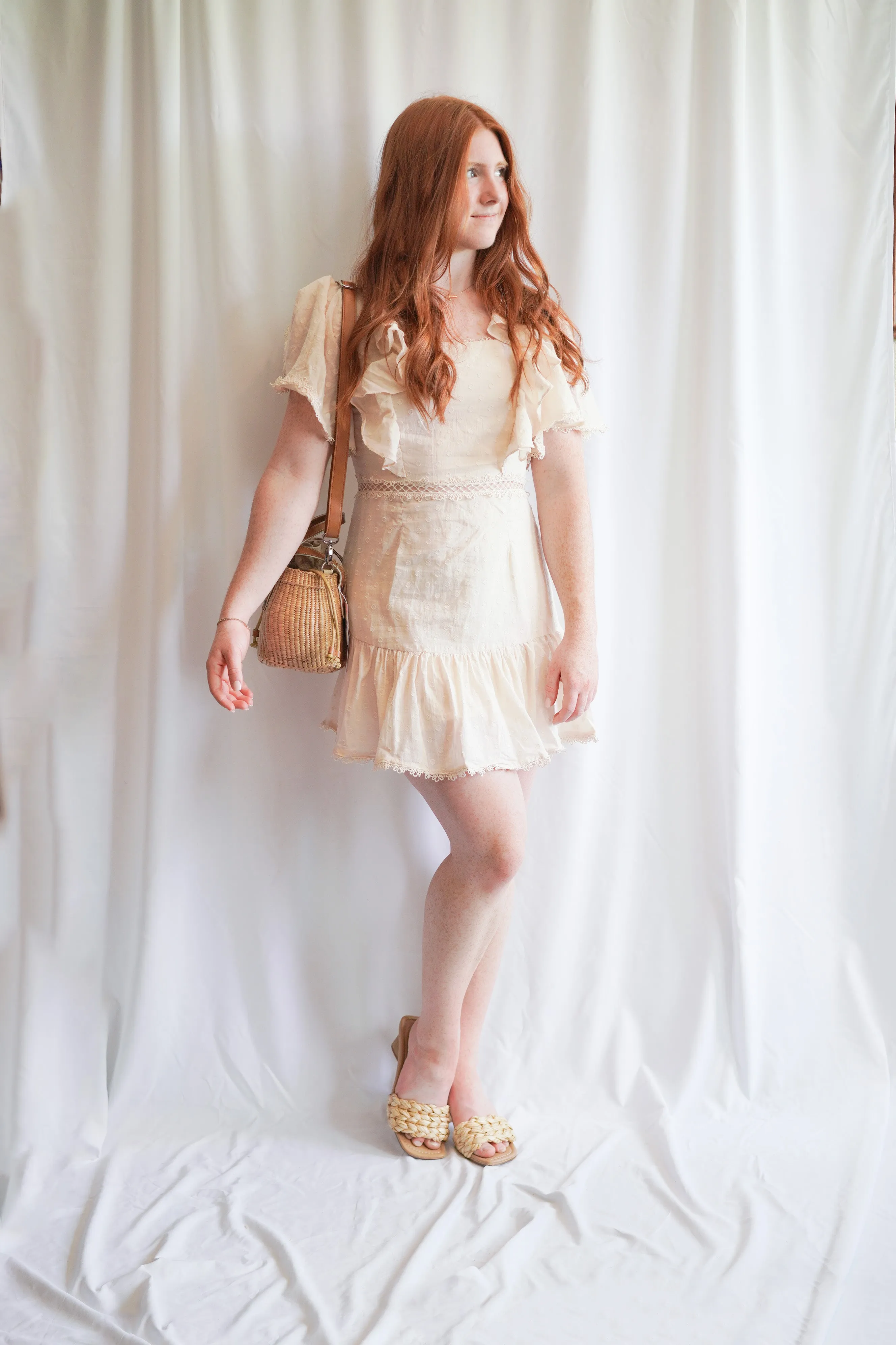 Swiss Dot Ruffle Dress