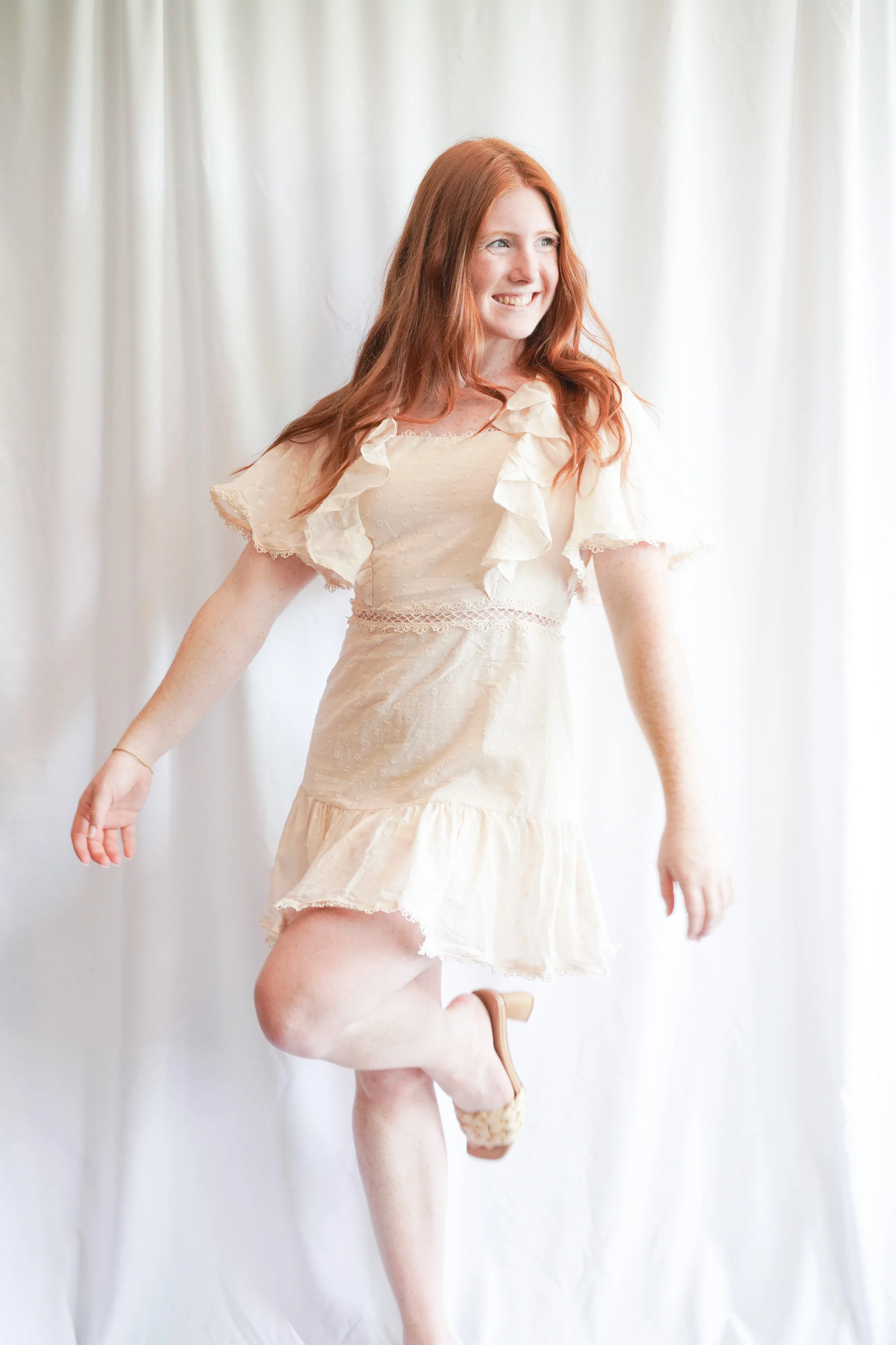 Swiss Dot Ruffle Dress