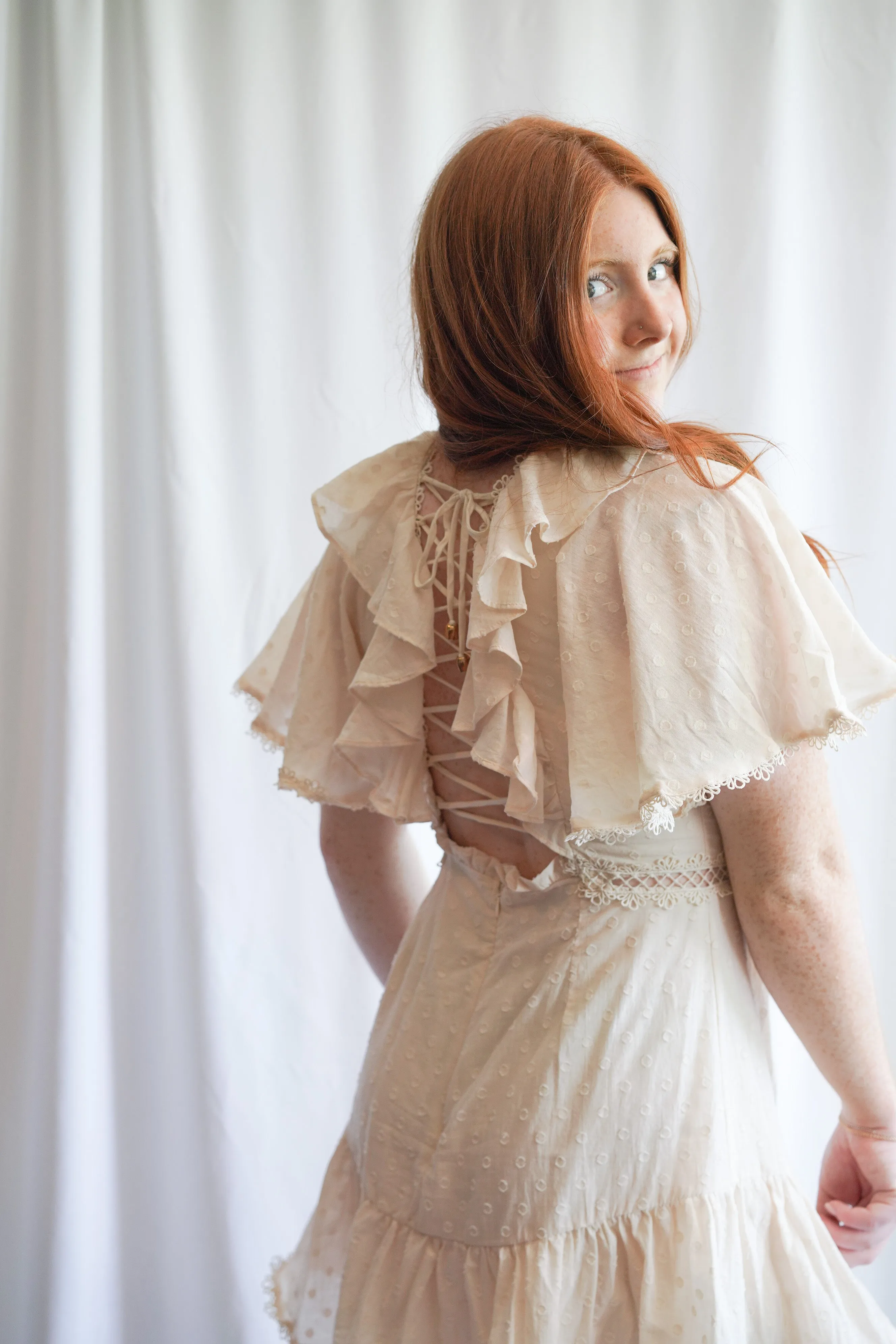Swiss Dot Ruffle Dress