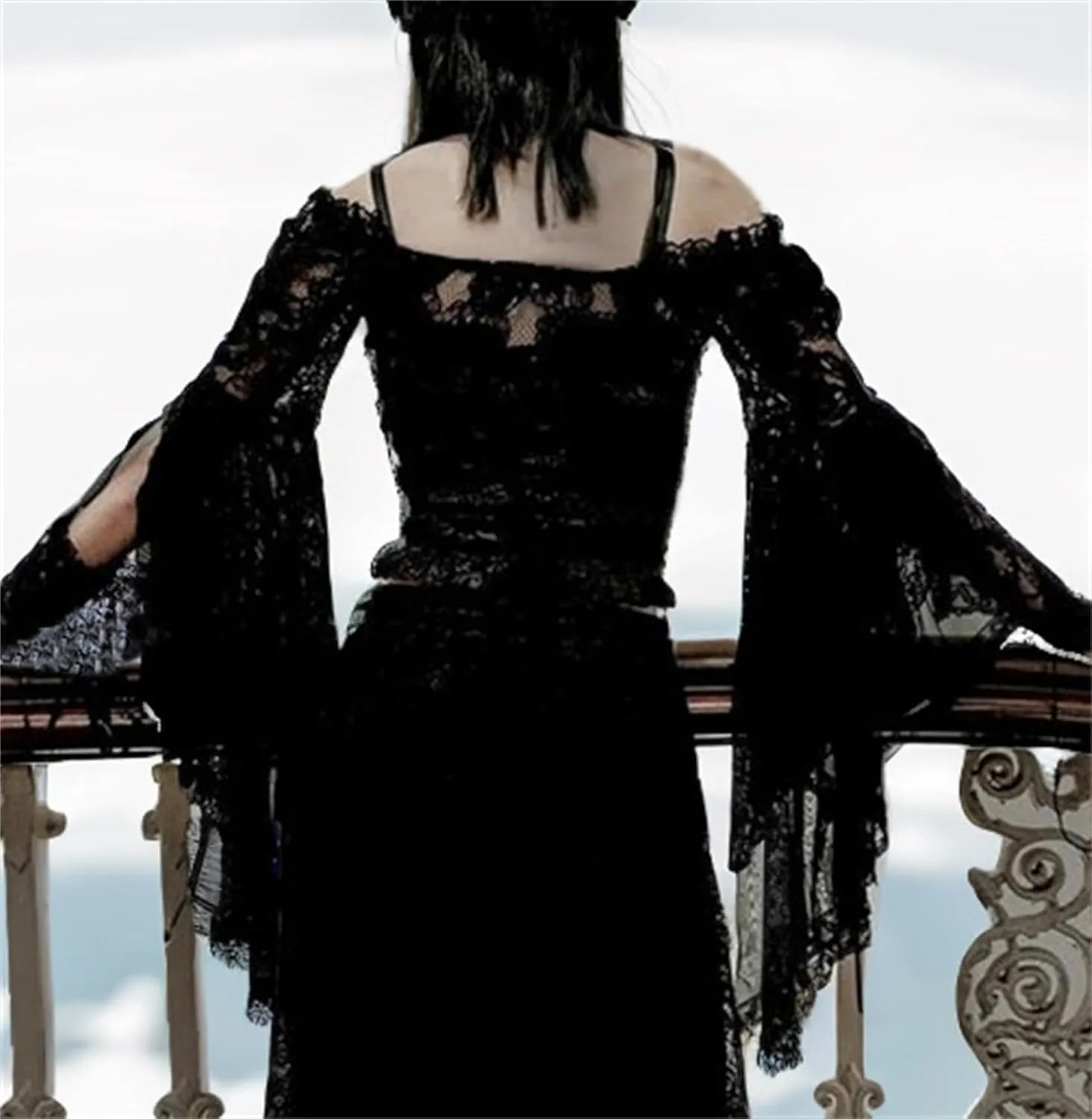 Victorian Bridal Shrug Crop Tops for Women Bohemian Goth Y2k Rave Emo