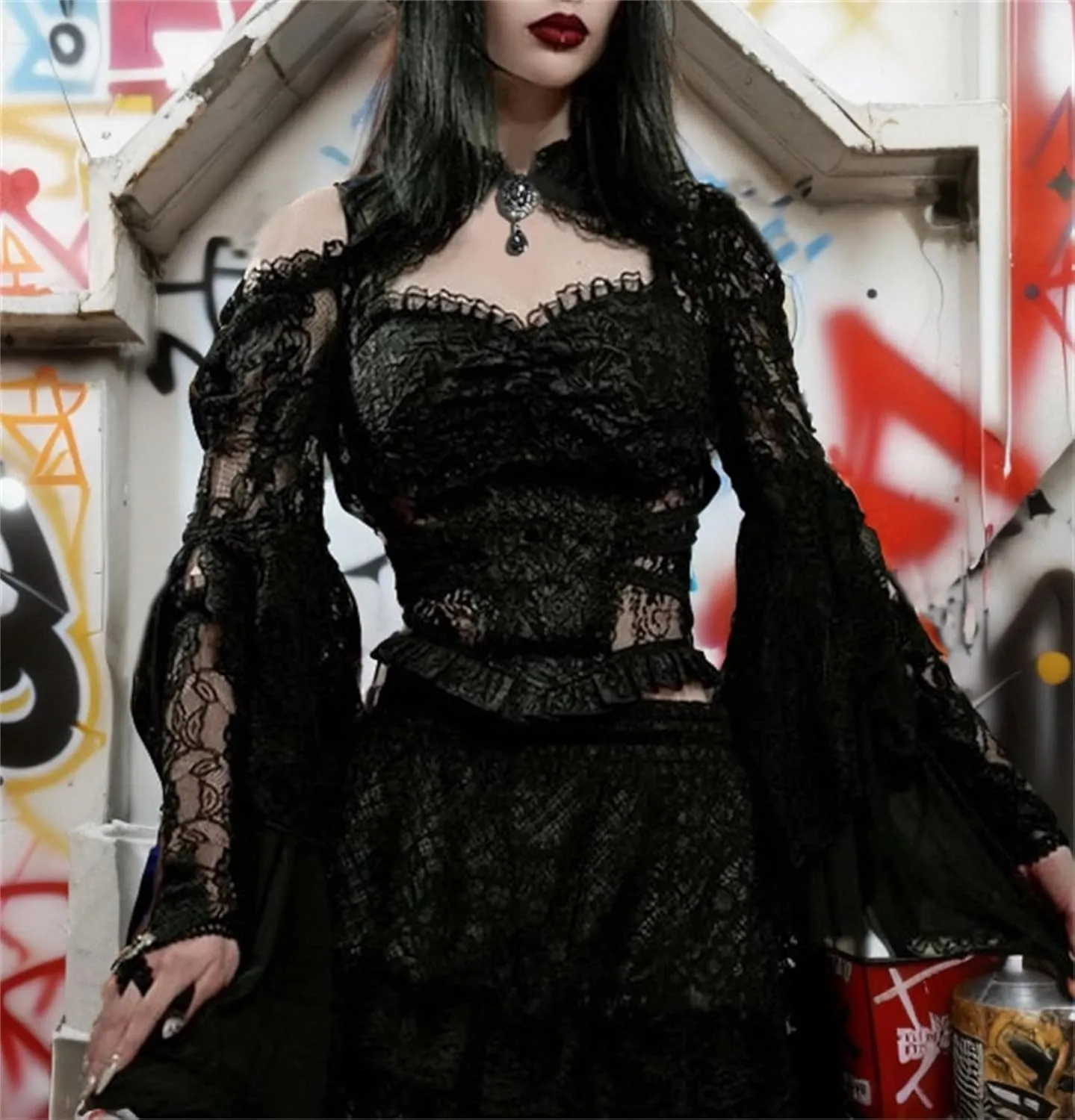 Victorian Bridal Shrug Crop Tops for Women Bohemian Goth Y2k Rave Emo
