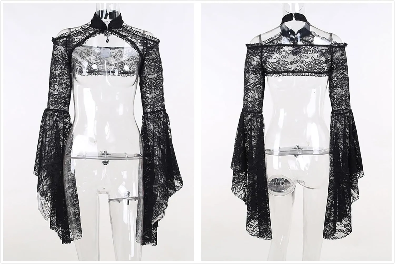 Victorian Bridal Shrug Crop Tops for Women Bohemian Goth Y2k Rave Emo