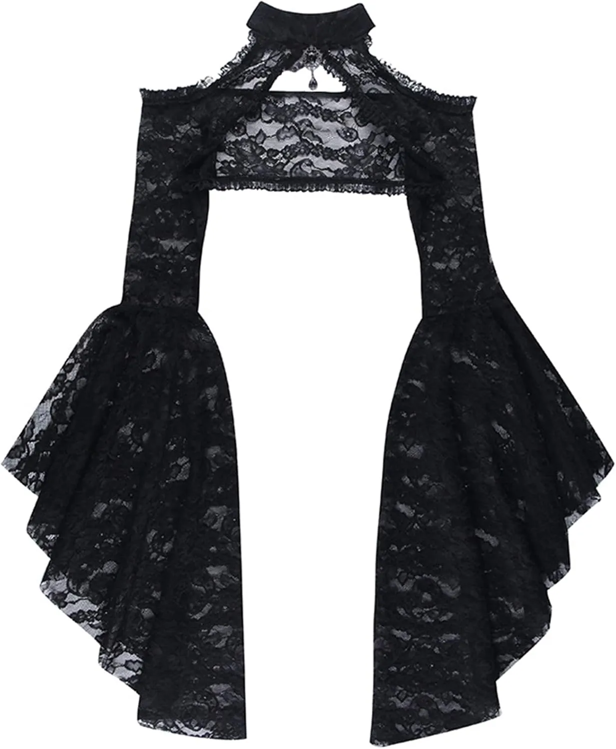 Victorian Bridal Shrug Crop Tops for Women Bohemian Goth Y2k Rave Emo