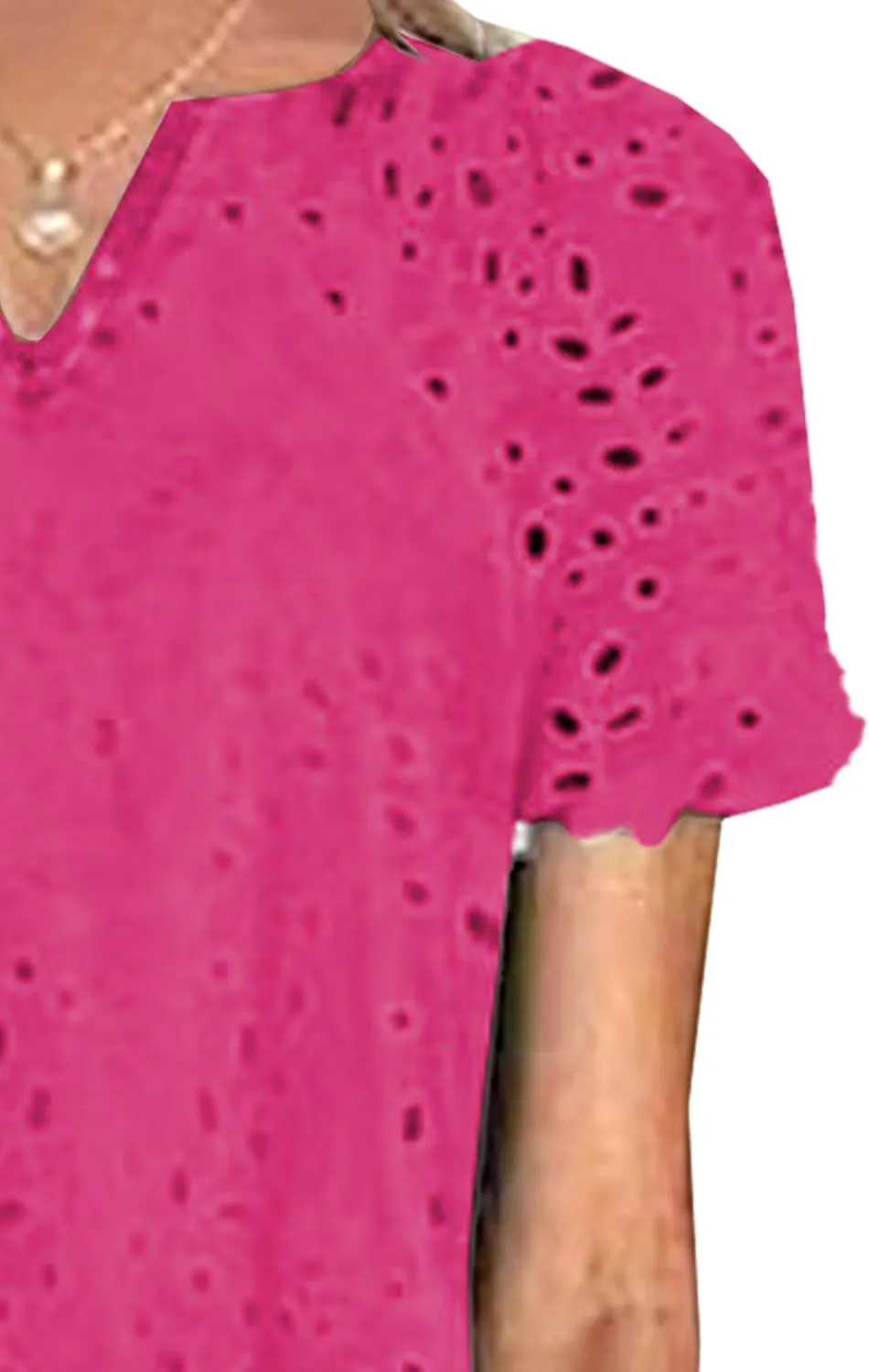 Women Summer Ruffle Hem Floral Lace Eyelet Dress Casual Notch Neck Midi Tunic Dress with Pocket 2025 Trendy