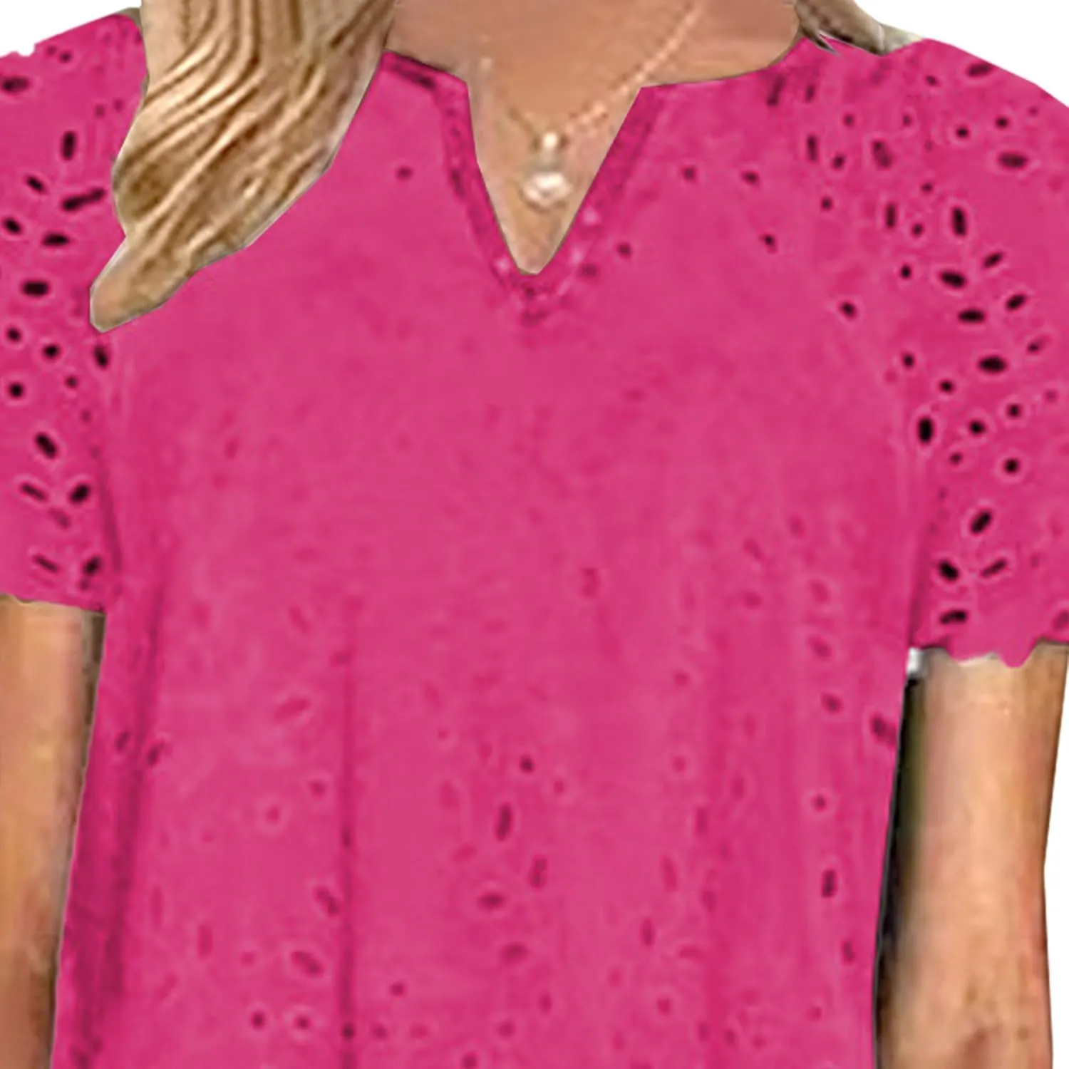 Women Summer Ruffle Hem Floral Lace Eyelet Dress Casual Notch Neck Midi Tunic Dress with Pocket 2025 Trendy