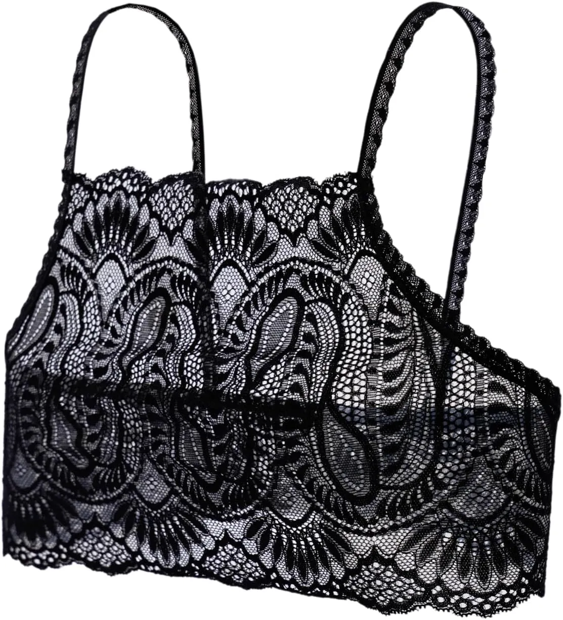 Women's Lace Camisole Crop Tops Modesty Panel Cleavage Cover up for Low Neckline Low Cut Dress