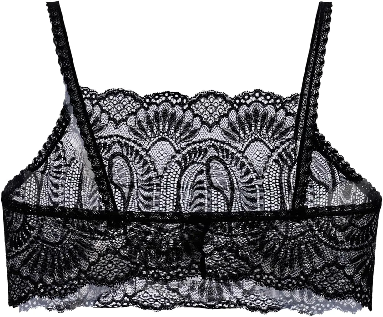 Women's Lace Camisole Crop Tops Modesty Panel Cleavage Cover up for Low Neckline Low Cut Dress