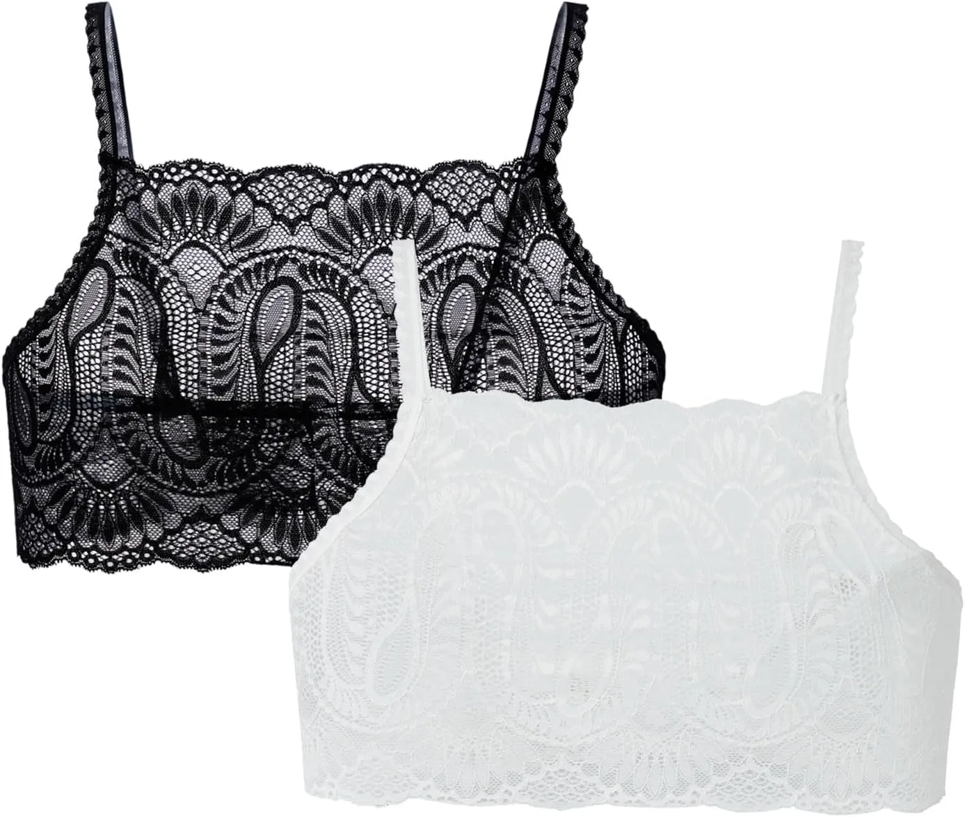 Women's Lace Camisole Crop Tops Modesty Panel Cleavage Cover up for Low Neckline Low Cut Dress